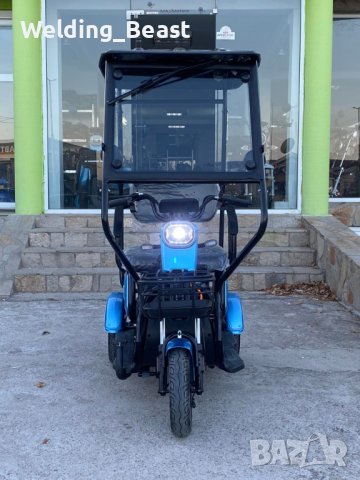 Електрическа триместна триколка с покрив X1 1800W/48V/20Ah СИНЯ, снимка 3 - Мотоциклети и мототехника - 39294989