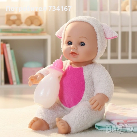 Интерактивна кукла бебе с костюм на животно – говори, смее се и плаче (30 см), снимка 4 - Кукли - 53159962