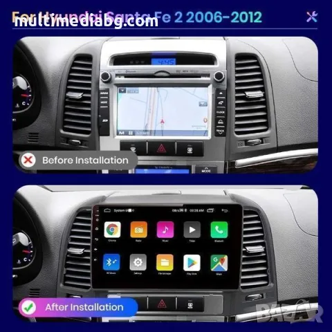 Hyundai Santa Fe 2006-2012 Мултимедия Навигация Android, снимка 3 - Аксесоари и консумативи - 49859806