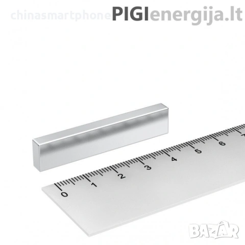 Неодимов магнит 50x10x5mm N52 1000-2000Gs 16гр правоъгълен | moqtmagazin.com, снимка 5 - Други инструменти - 53285004