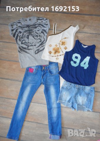 Лот oт 5 бр дрехи за момиче 6 - 10 год + подарък