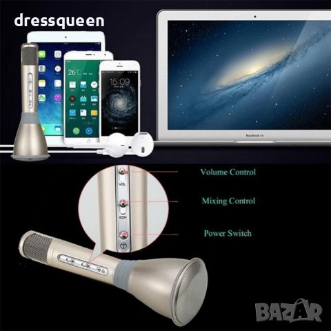 1535 Безжичен блутут караоке микрофон, снимка 5 - Микрофони - 37402252