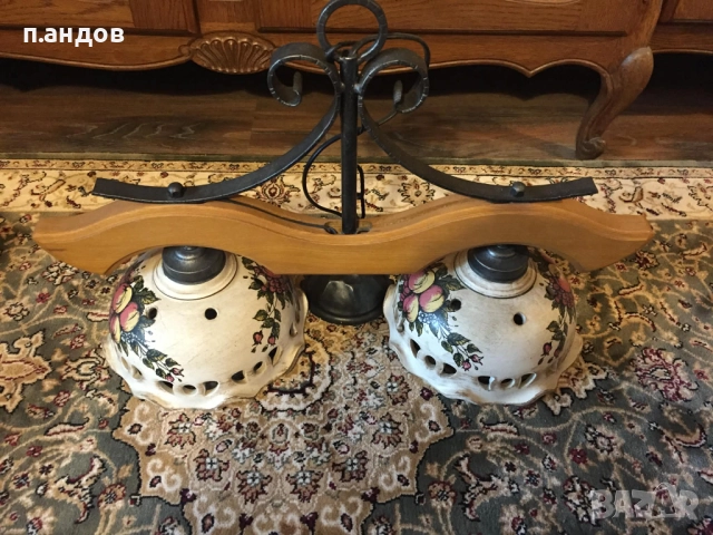 полилей ковано желязо и керамика немски, снимка 2 - Полилеи - 52634942