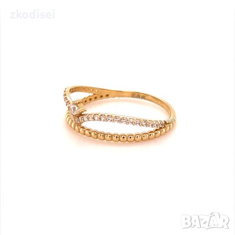 Златен дамски пръстен 1,44гр. размер:57 14кр. проба:585 модел:16598-3, снимка 2 - Пръстени - 40633033
