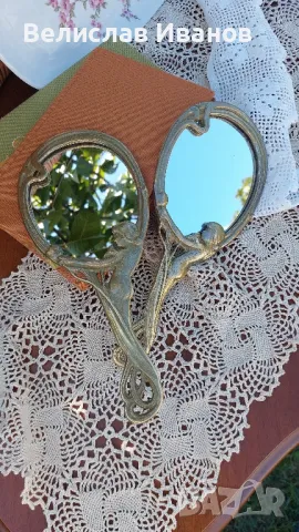 2 броя винтидж месингови огледалца в перфектно състояние., снимка 7 - Антикварни и старинни предмети - 47709571