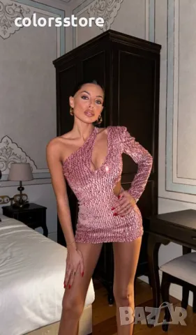 Дамска пайетена рокля Sparkly pink