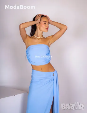 Дълга синя дамска рокля , снимка 4 - Рокли - 48076835