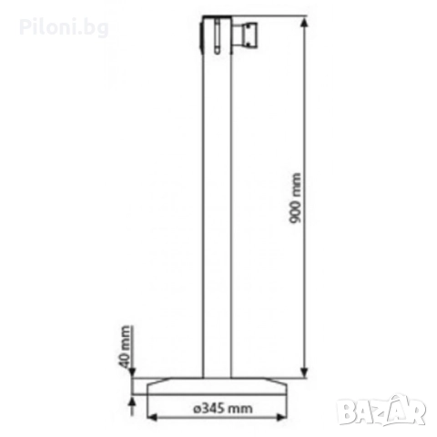 Ограничително колче с червена лента 220 см., снимка 4 - Друго търговско оборудване - 52811723