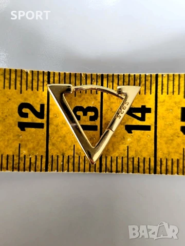 Сребърни миниатюрни обеци със златна баня , снимка 5 - Обеци - 51233180