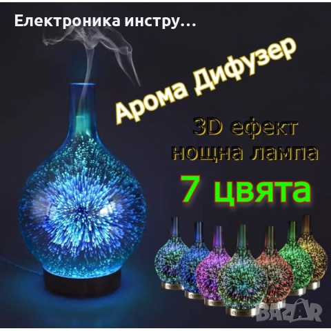 Арома дифузер с 3D светлинен ефект, снимка 1 - Други стоки за дома - 44684829