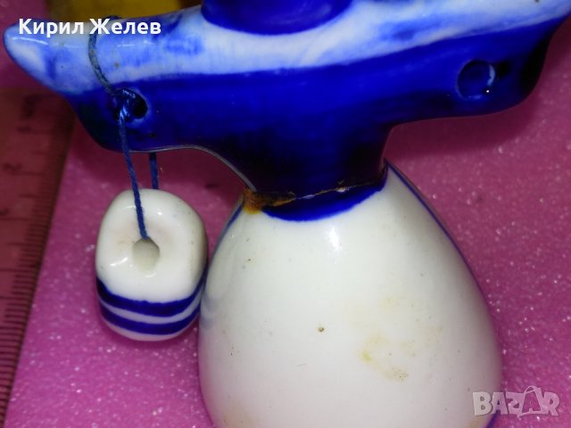 СТАРА ХОЛАНДСКА ПОРЦЕЛАНОВА РИСУВАНА ТРАДИЦИОННА ФИГУРКА АРТ СУВЕНИР НИДЕРЛАНДИЯ 42908, снимка 4 - Статуетки - 44184586