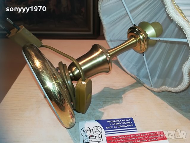 нощна лампа-мед/месинг-внос швеция 35х22см, снимка 10 - Колекции - 29850261