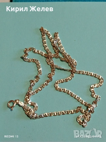 Сребърен синджир с плетка тип КАРТИЕ нежен стилен в перфектно състояние 40190, снимка 9 - Колиета, медальони, синджири - 52863366