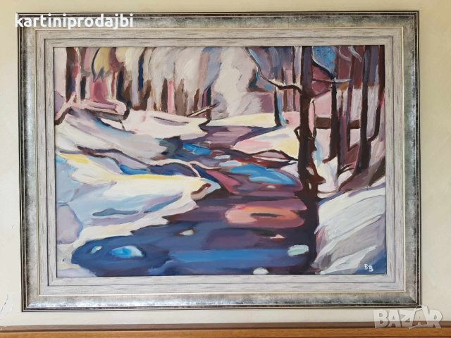 Маслена картина " Снежно ", снимка 5 - Картини - 42224733