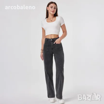 Дамски дънки с висока талия