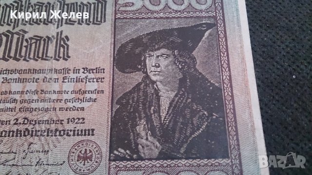 Банкнота 5000 райх марки 1922година - 14722, снимка 3 - Нумизматика и бонистика - 29092104