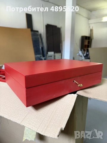 Кутии от MDF – червено мат, с ключалки и PVC разделители, снимка 2 - Други стоки за дома - 55790328