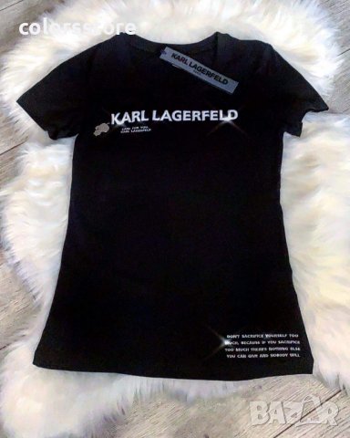Черна тениска  Karl Legerfeld код Br109, снимка 2 - Тениски - 34886499