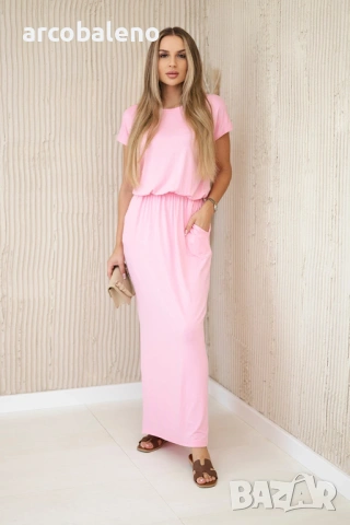 Дамска рокля от вискоза с джобове, 4цвята , снимка 8 - Рокли - 46504356