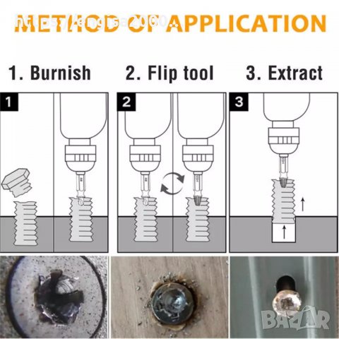 очаква се! К-т екстрактори 6 бр. за скъсани/развалени винтове/болтове, снимка 5 - Други инструменти - 31218166