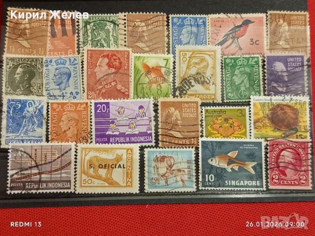 Стари пощенски марки от цял свят смесени ЖИВОТНИ,РИБКИ, ЛИЧНОСТИ за КОЛЕКЦИЯ 51966, снимка 10 - Филателия - 53227333