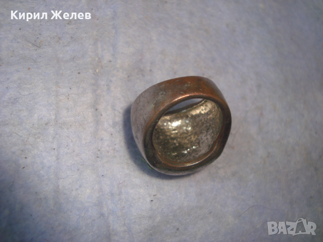 МНОГО КРАСИВ СТАР ФЛОРАЛЕН КРИСТАЛЕН МЕДЕН ПОСРЕБРЕН АРТ ПРЪСТЕН 9914, снимка 5 - Пръстени - 36379761