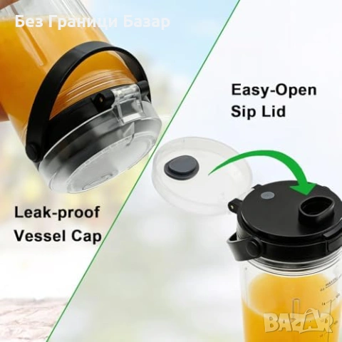 Нова Резервна чаша 530 мл за Ninja Blast Portable Blender с капак за блендер Нинджа, снимка 5 - Други - 54089599