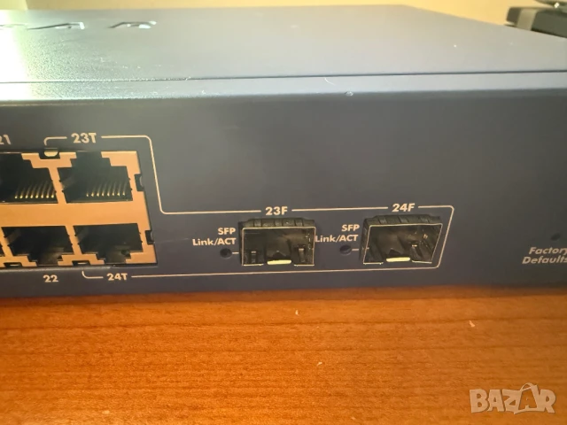Суич NETGEAR GS724T Managed 24x10/100/1000 Gigabit Smart Switch 2xSFP, Advanced features, QOS, VLAN, снимка 4 - Суичове - 50442315