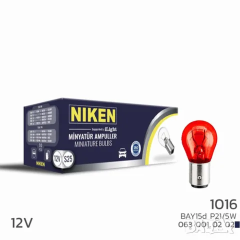 Niken BAW15D червени крушки 12 V 21/5 W 10 бр.