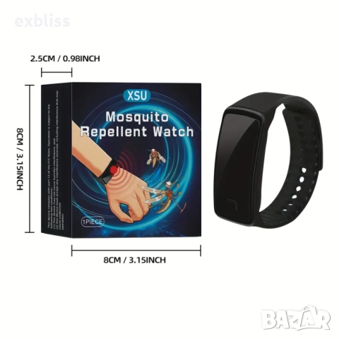 Часовник гривна против комари и насекоми, снимка 2 - Дамски - 51694134