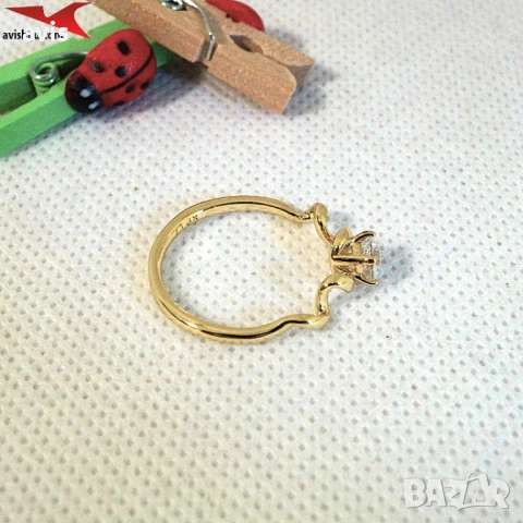 Пръстен с 14К златно покритие 224882, снимка 3 - Пръстени - 54249566