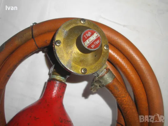30см НЕМСКА ГАЗОВА ГОРЕЛКА С БУТИЛКА МАРКУЧ РЕДУЦИР ВЕНТИЛ ЗА ГАЗ ПРОПАН-БУТАН ПОЧТИ НОВА, снимка 13 - Други инструменти - 48112073