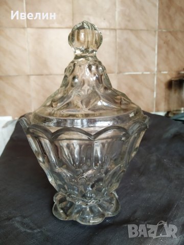 стара кристална захарница,бонбониера арт деко