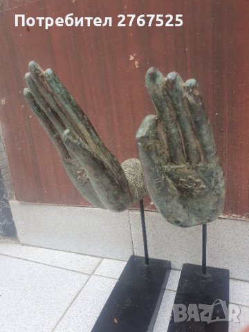 100 годишни Бронзови ръце на Буда будизъм мудра символи декор, снимка 2 - Колекции - 42044520