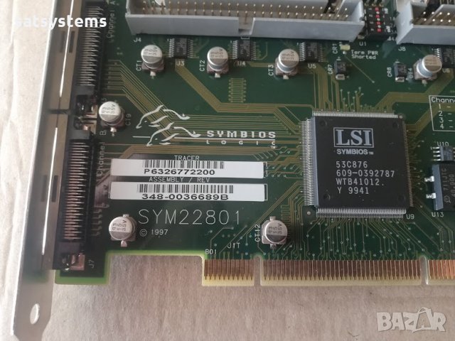 LSI Symbios Logic Dual Channel SCSI Controller Card SYM22801 PCI, снимка 6 - Други - 34076725