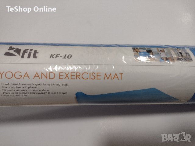 Постелка за упражнения YOGA MAT KFIT - PVC синя 170 см, снимка 9 - Йога - 42911319