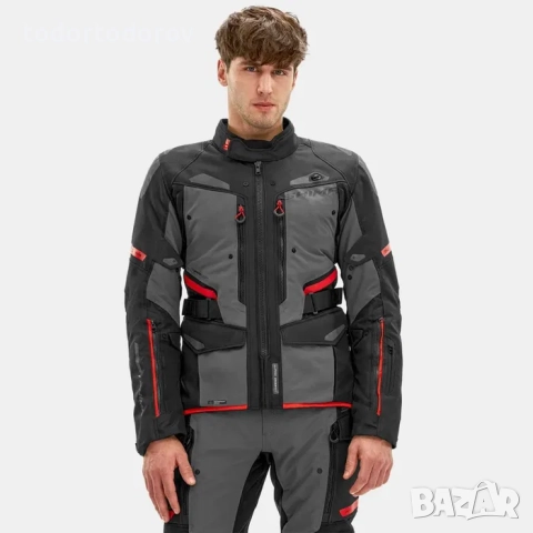 Мъжки текстилен мото панталон SHIMA DUNE WP Red/Gray