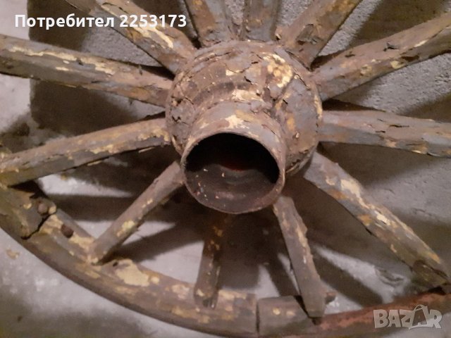 Старо колело от каруца за декор, снимка 2 - Декорация за дома - 38161361