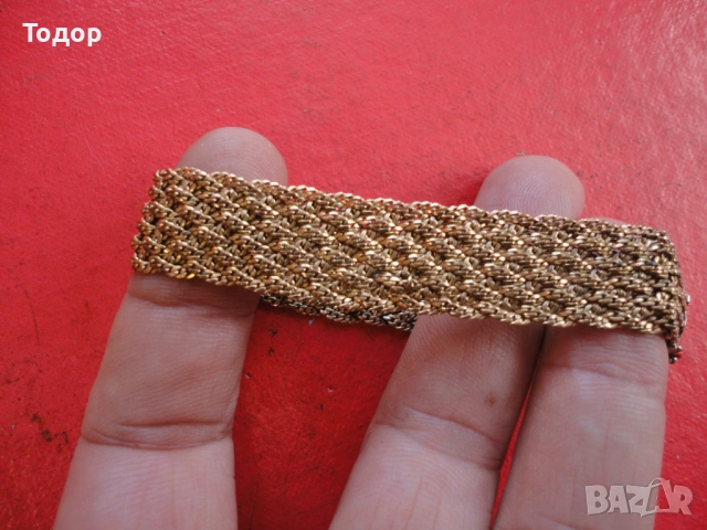 Италианска позлатена гривна Aurea AB, снимка 6 - Гривни - 53301572