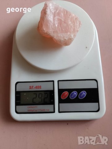  Розов кварц - необработен : произход Мозамбик - 292 грама 