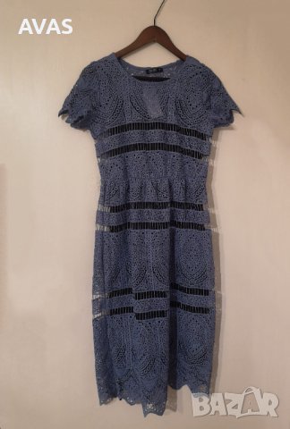 Нова -55% Reserved синя дълга рокля с подплата S M размер , снимка 5 - Рокли - 36762456