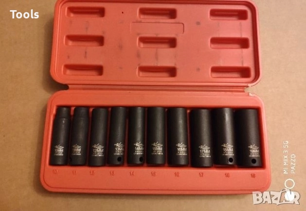 K INTERNATIONAL TOOLS 1/2dr 10броя Дълги ударни качествени Bложки Kомплект