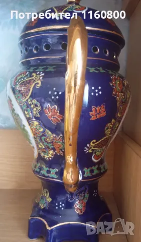 Голяма ваза с капак, снимка 4 - Вази - 50430777