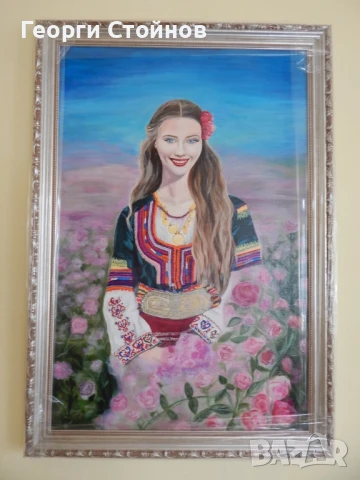 Авторска картина "Българка" акрилни бои на платно 40/60, снимка 3 - Картини - 50759970