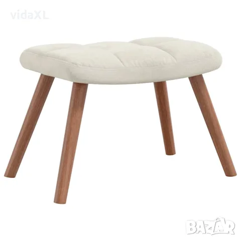 vidaXL Люлеещ се стол с табуретка, кремавобял, кадифе, снимка 8 - Столове - 56146914
