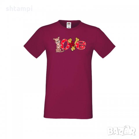 Мъжка тениска Свети Валентин Dog Love 2, снимка 3 - Тениски - 35649836
