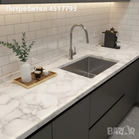 Мраморно самозалепващо фолио за обновяване на дома – водоустойчиво, здраво, практично, снимка 2 - Други - 52741145