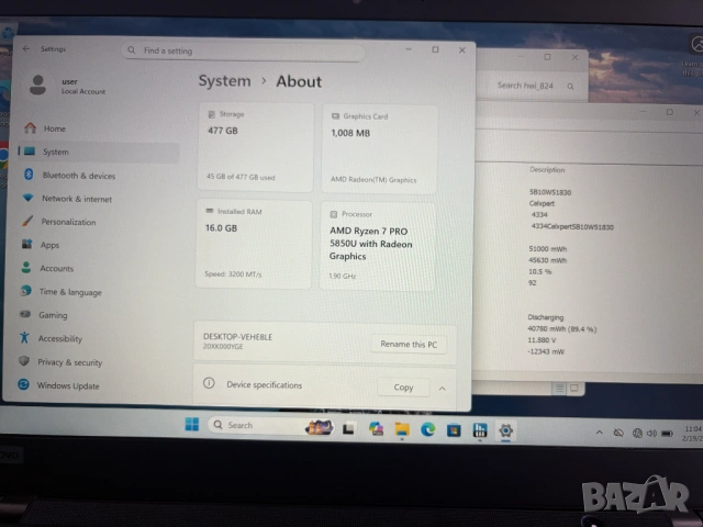 Lenovo ThinkPad T14 Gen2 (AMD) Ryzen 7 Pro, снимка 7 - Лаптопи за работа - 53111046