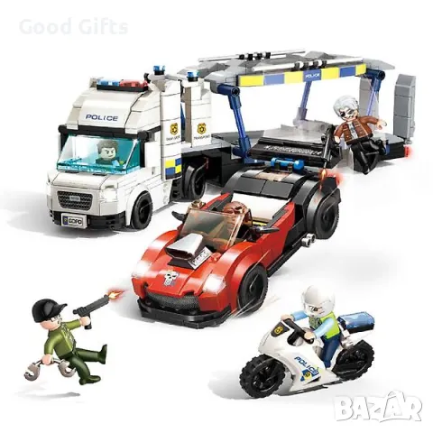 Конструктор GUDI Living’city 620 части тип Лего, Конструктор Полиция, снимка 3 - Конструктори - 49143419