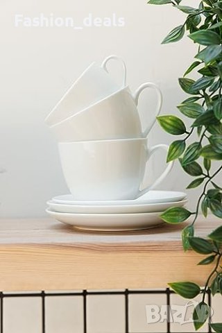 Нов Mikasa MKCHCAPPK2 Комплект от 2 порцеланови капучино чаши и чинийки Подарък, снимка 5 - Други стоки за дома - 42835549